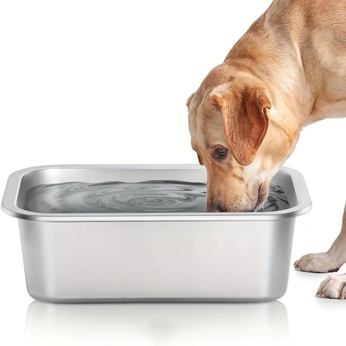Pet stainless steel dog bowl - steel,